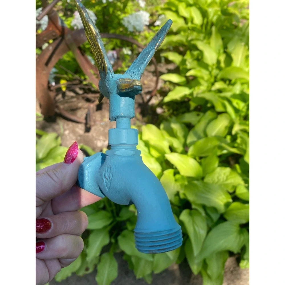 Hummingbird Faucet Handle Garden Decor New Rustic Metal Brass Spigot